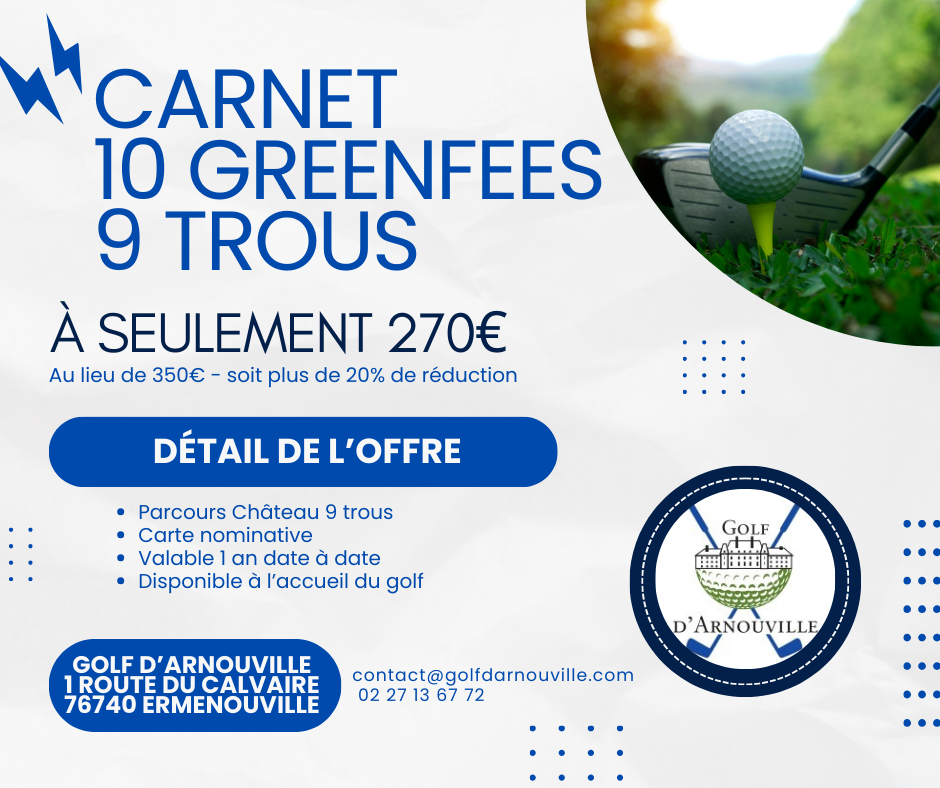 Carnet 10 greenfees 9 trous